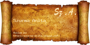 Szurma Anita névjegykártya